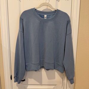Lululemon Softstreme Perfectly Oversized Cropped Crew Blue Willow
